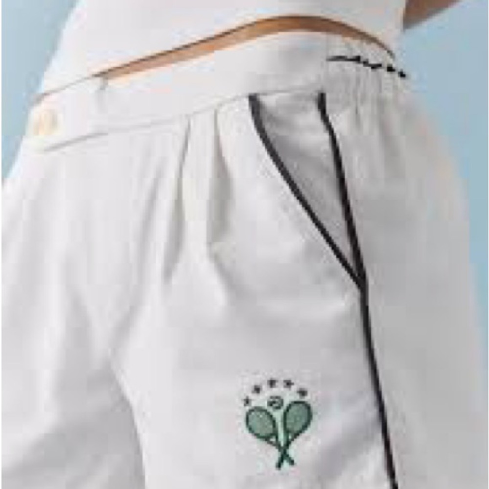 Urban Outfitters Grand Slam Tennis Shorts with Green Racket Embroidery